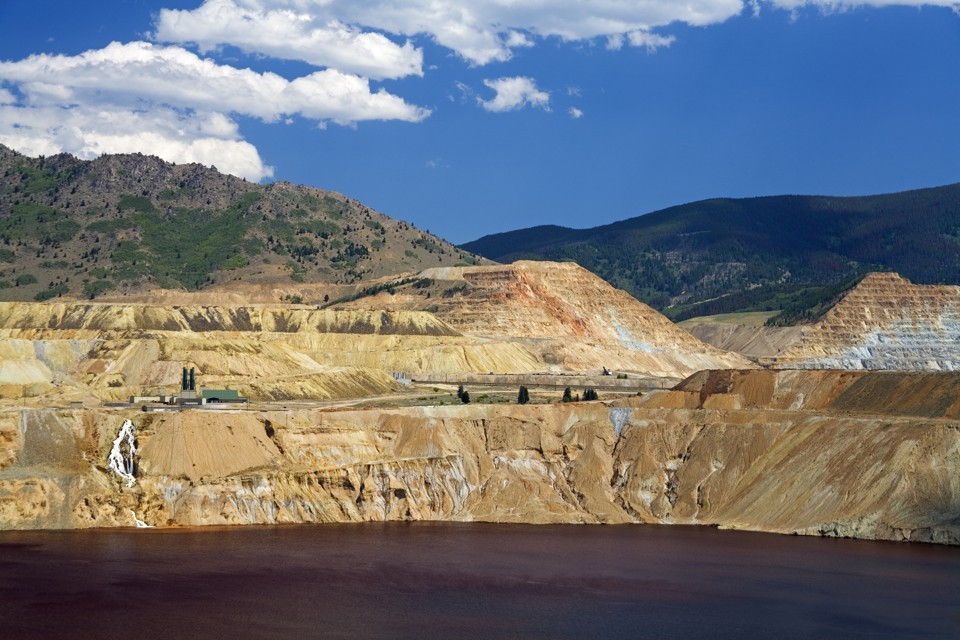 The toxic lake left behind after the Berkeley Pit copper mine shut down.