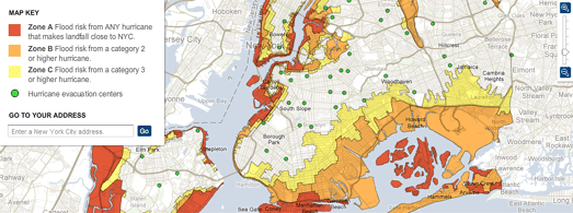 NYC Evacuation Zones Map